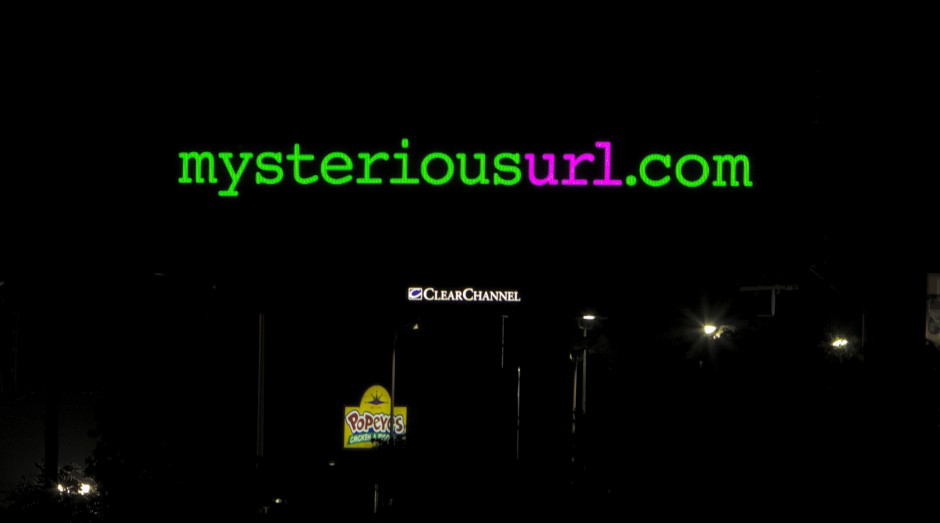 A mysterious board for a mysterious url, mysteriousurl.com